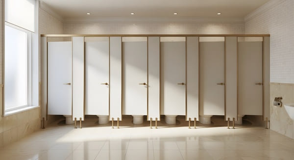 kabiny wc w nowoczesnym biurze